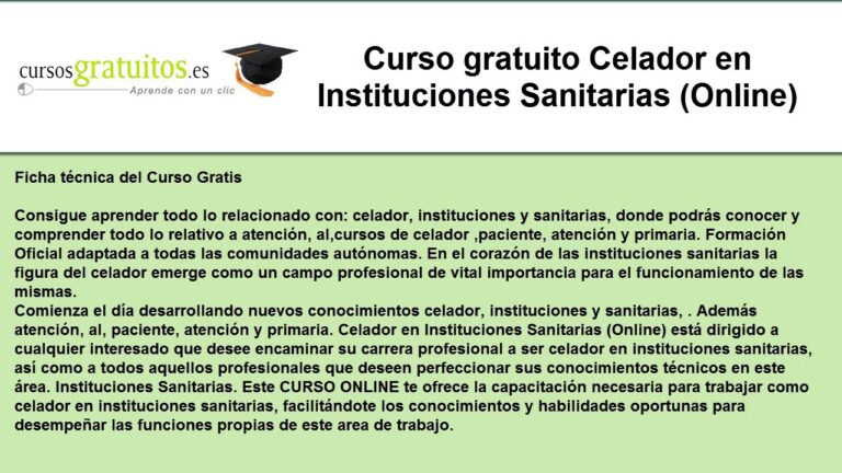 Top 10 Cursos Gratuitos para Celadores